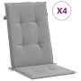Cojín silla de jardín respaldo alto 4 uds tela gris 120x50x3 cm von , Kissen für Stühle und Sofas - Ref: Foro24-43180, Preis:...