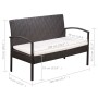 Set muebles de jardín 5 piezas y cojines ratán sintético marrón by , Garden sets - Ref: Foro24-44184, Price: 353,88 €, Discou...