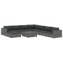 Set de muebles de jardín 9 pzas y cojines ratán sintético gris by , Garden sets - Ref: Foro24-46775, Price: 929,82 €, Discoun...