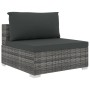 Set de muebles de jardín 9 pzas y cojines ratán sintético gris by , Garden sets - Ref: Foro24-46775, Price: 929,82 €, Discoun...