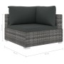 Set de muebles de jardín 9 pzas y cojines ratán sintético gris by , Garden sets - Ref: Foro24-46775, Price: 929,82 €, Discoun...