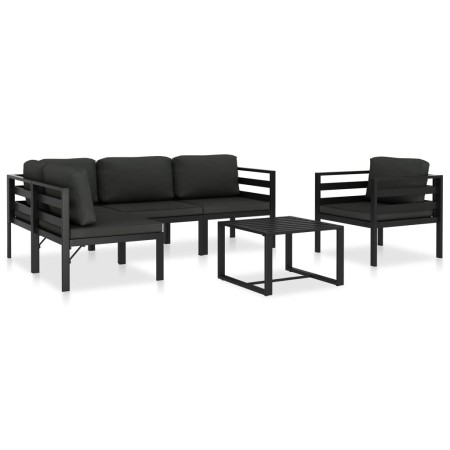 Set muebles de jardín 6 pzas y cojines aluminio gris antracita von , Gartensets - Ref: Foro24-49233, Preis: 824,92 €, Rabatt: %