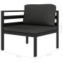 Set muebles de jardín 6 pzas y cojines aluminio gris antracita von , Gartensets - Ref: Foro24-49233, Preis: 824,92 €, Rabatt: %