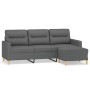Sofá de 3 plazas con taburete de tela gris oscuro 180 cm by , Sofas - Ref: Foro24-3201074, Price: 327,52 €, Discount: %