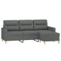 Sofá de 3 plazas con taburete de tela gris oscuro 180 cm by , Sofas - Ref: Foro24-3201074, Price: 327,52 €, Discount: %