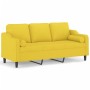 Sofá de 3 plazas con cojines tela amarillo claro 180 cm von , Sofas - Ref: Foro24-3200858, Preis: 244,35 €, Rabatt: %