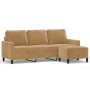 Sofá de 3 plazas con taburete de terciopelo marrón 180 cm von , Sofas - Ref: Foro24-3201062, Preis: 352,86 €, Rabatt: %