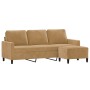Sofá de 3 plazas con taburete de terciopelo marrón 180 cm von , Sofas - Ref: Foro24-3201062, Preis: 352,86 €, Rabatt: %
