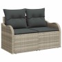 Conjunto de sofá de jardín con cojín 6 pcs Gris claro Poliratán