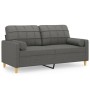 Sofá de 2 plazas con cojines tela gris oscuro 140 cm by , Sofas - Ref: Foro24-3200783, Price: 210,15 €, Discount: %