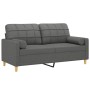 Sofá de 2 plazas con cojines tela gris oscuro 140 cm by , Sofas - Ref: Foro24-3200783, Price: 210,15 €, Discount: %