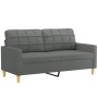 Sofá de 2 plazas con cojines tela gris oscuro 140 cm by , Sofas - Ref: Foro24-3200783, Price: 210,15 €, Discount: %