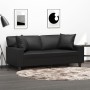 Sofá de 2 plazas con cojines cuero sintético negro 140 cm von , Sofas - Ref: Foro24-3200866, Preis: 266,97 €, Rabatt: %