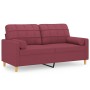 Sofá de 2 plazas con cojines tela rojo tinto 140 cm by , Sofas - Ref: Foro24-3200788, Price: 218,56 €, Discount: %