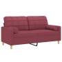 Sofá de 2 plazas con cojines tela rojo tinto 140 cm by , Sofas - Ref: Foro24-3200788, Price: 218,56 €, Discount: %
