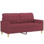 Sofá de 2 plazas con cojines tela rojo tinto 140 cm by , Sofas - Ref: Foro24-3200788, Price: 218,56 €, Discount: %