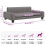 Cama para perros de cuero sintético gris 90x53x30 cm