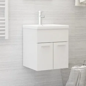 Glänzend weißer Waschbeckenunterschrank aus Holzwerkstoff von vidaXL, Badezimmerwaschtische - Ref: Foro24-3070817, Preis: 115...
