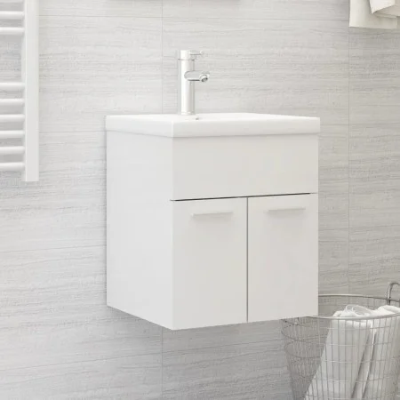 Glossy white engineered wood cabinet with sink by vidaXL, bathroom vanities - Ref: Foro24-3070817, Price: 115,78 €, Discount: %