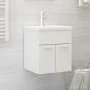 Glänzend weißer Waschbeckenunterschrank aus Holzwerkstoff von vidaXL, Badezimmerwaschtische - Ref: Foro24-3070817, Preis: 115...