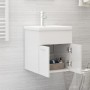Glänzend weißer Waschbeckenunterschrank aus Holzwerkstoff von vidaXL, Badezimmerwaschtische - Ref: Foro24-3070817, Preis: 117...
