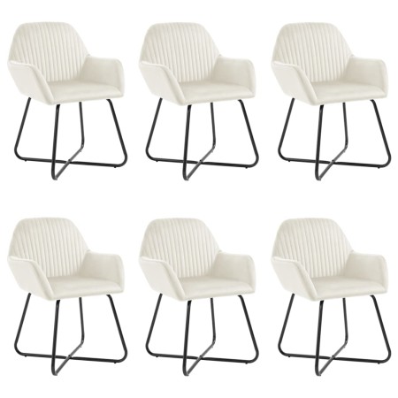 Sillas de comedor 6 unidades de terciopelo crema de , Sillas de comedor - Ref: Foro24-277014, Precio: 739,67 €, Descuento: %