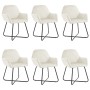 Sillas de comedor 6 unidades de terciopelo crema de , Sillas de comedor - Ref: Foro24-277014, Precio: 739,67 €, Descuento: %