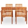 Set comedor de jardín 5 pzas y cojines madera maciza de acacia by , Garden sets - Ref: Foro24-278897, Price: 632,42 €, Discou...