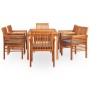 Set comedor de jardín 7 pzas y cojines madera maciza de acacia by , Garden sets - Ref: Foro24-278904, Price: 1,00 €, Discount: %
