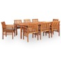 Set comedor de jardín 9 pzas y cojines madera maciza de acacia by , Garden sets - Ref: Foro24-278906, Price: 1,00 €, Discount: %
