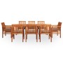 Set comedor de jardín 9 pzas y cojines madera maciza de acacia de , Conjuntos de jardín - Ref: Foro24-278906, Precio: 1,00 €