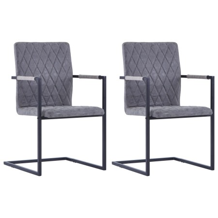 Sillas de comedor voladizas 2 uds cuero sintético gris oscuro by , dining chairs - Ref: Foro24-281679, Price: 228,53 €, Disco...