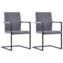 Sillas de comedor voladizas 2 uds cuero sintético gris oscuro by , dining chairs - Ref: Foro24-281679, Price: 228,53 €, Disco...