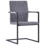 Sillas de comedor voladizas 2 uds cuero sintético gris oscuro by , dining chairs - Ref: Foro24-281679, Price: 228,53 €, Disco...