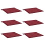Cojines de silla de jardín 6 uds tela rojo tinto 50x50x3 cm von , Kissen für Stühle und Sofas - Ref: Foro24-314058, Preis: 46...