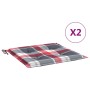 Cojines de silla de jardín 2 uds tela a cuadros rojo 40x40x3 cm by , Cushions for chairs and sofas - Ref: Foro24-314032, Pric...