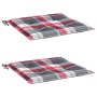 Cojines de silla de jardín 2 uds tela a cuadros rojo 40x40x3 cm by , Cushions for chairs and sofas - Ref: Foro24-314032, Pric...