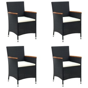 Sillas de comedor de jardín 4 unidades ratán sintético negro by , Garden chairs - Ref: Foro24-316695, Price: 317,00 €, Discou...