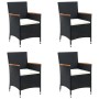 Sillas de comedor de jardín 4 unidades ratán sintético negro by , Garden chairs - Ref: Foro24-316695, Price: 317,00 €, Discou...