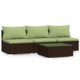 Set muebles de jardín 4 piezas y cojines ratán sintético marrón by , Garden sets - Ref: Foro24-317562, Price: 375,37 €, Disco...