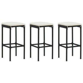 Taburetes de cocina con cojines 3 uds ratán sintético negro von , Küchenhocker - Ref: Foro24-313443, Preis: 170,46 €, Rabatt: %