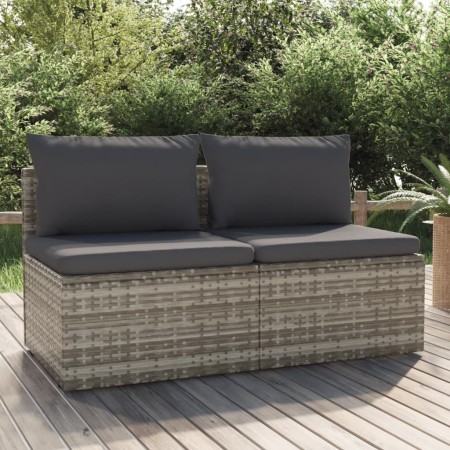 Sofá de jardín de 2 plazas con cojines ratán sintético gris von , Outdoor-Sofas - Ref: Foro24-318671, Preis: 182,78 €, Rabatt: %