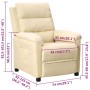 Sillón reclinable de tela crema de , Sillones - Ref: Foro24-342348, Precio: 184,53 €