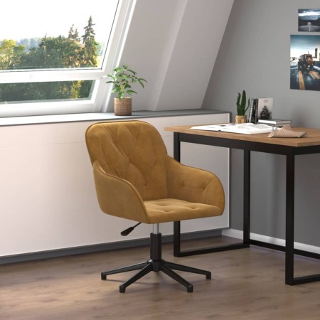 Silla de oficina giratoria de terciopelo marrón von , Bürostühle - Ref: Foro24-344864, Preis: 91,19 €, Rabatt: %