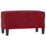 Banco de terciopelo rojo vino tinto 70x35x41 cm de , Bancos - Ref: Foro24-349401, Precio: 49,23 €, Descuento: %