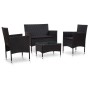 Set de muebles de jardín 4 pzas y cojines ratán sintético negro von , Gartensets - Ref: Foro24-45813, Preis: 299,11 €, Rabatt: %