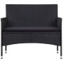 Set de muebles de jardín 4 pzas y cojines ratán sintético negro von , Gartensets - Ref: Foro24-45813, Preis: 299,11 €, Rabatt: %