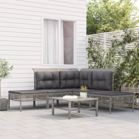 Set de muebles de jardín 5 pzas y cojines ratán sintético gris by , Garden sets - Ref: Foro24-319663, Price: 331,14 €, Discou...
