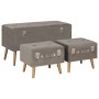 Taburetes de almacenamiento 3 piezas terciopelo gris von , Bänke für Hallen und Lager - Ref: Foro24-329256, Preis: 145,73 €, ...