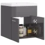 Schrank mit Waschbecken aus glänzendem grauem Holzwerkstoff von vidaXL, Badezimmerwaschtische - Ref: Foro24-3070819, Preis: 1...